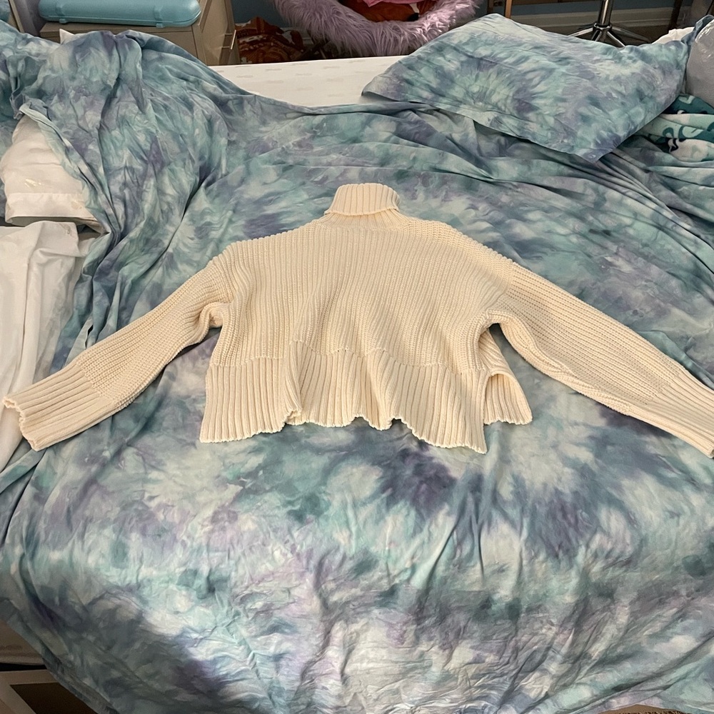 Cream Turtleneck Sweater